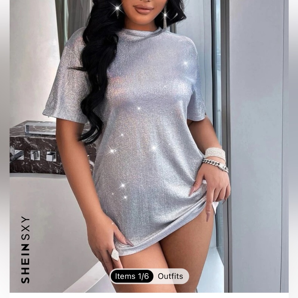 SHEIN glitter Tee/ T-shirt dress